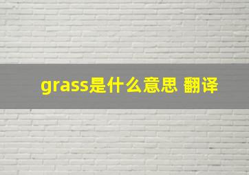 grass是什么意思 翻译